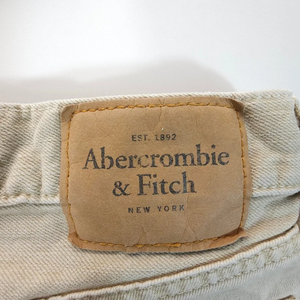 Y2K Abercrombie & Fitch‎ Jeans Mens 32x30 Tan Skinny Fit Streetwear Skate Denim